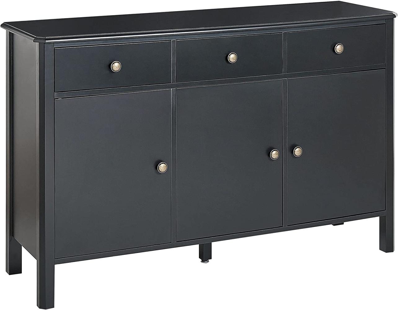 Sideboard schwarz gold 3 Schubladen 3 Türen OLATE Bild 1