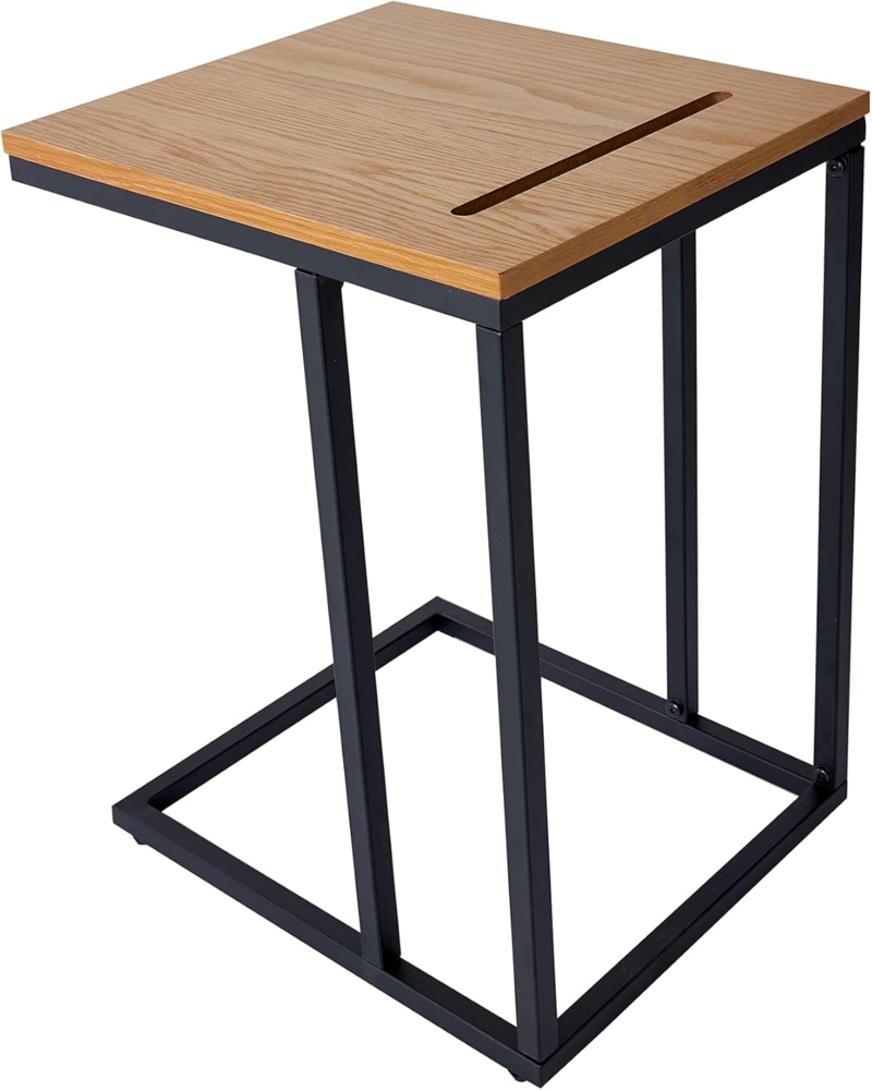 riess-ambiente Beistelltisch SCANDINAVIA 43cm natur / schwarz, Eichen-Design · mit Tablet-Halterung · Metall · Industrial Bild 1