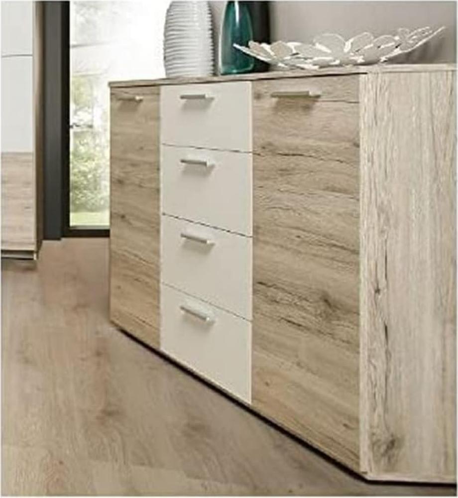 Kommode VALERIE Sideboard Anrichte in Sandeiche weiß Bild 1