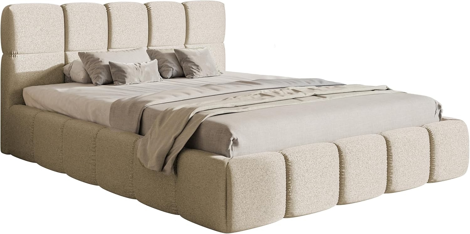 Selsey Bett Polsterbett Mit Stauraum Bettkasten 160x200 cm Hydrophobe Chenille Cloudy Hellbeige Bild 1