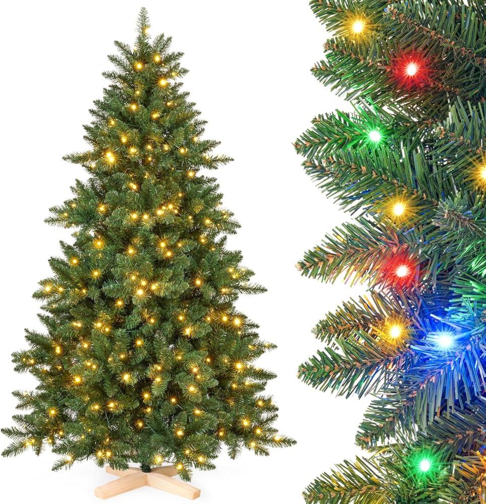 Yorbay Künstlicher Weihnachtsbaum LED Weihnachtsbaum 150-210 cm, Zweifarbiges Licht, 10 Lichtfunktionen (inkl. Dauerlicht, Blinken, sanfte Übergänge) Bild 1