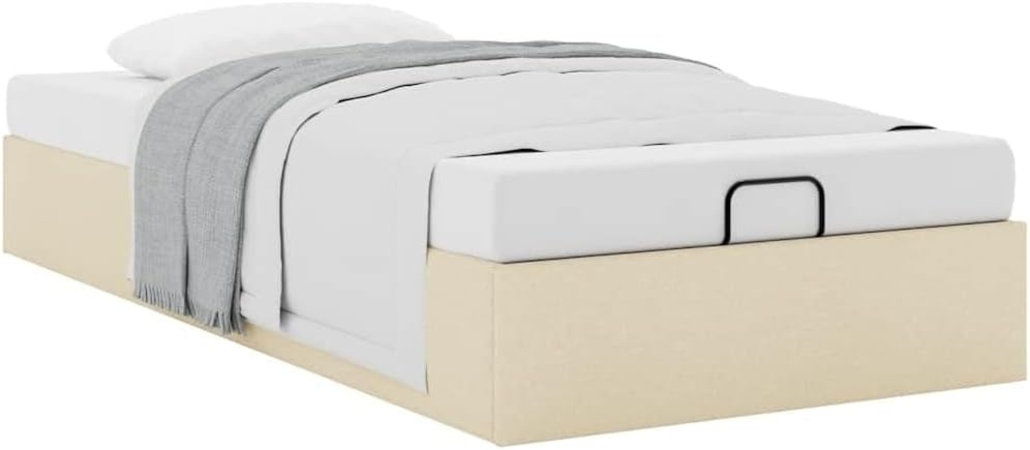 Ottoman-Bett ohne Matratze Creme 90x190 cm Stoff 3310845 Bild 1