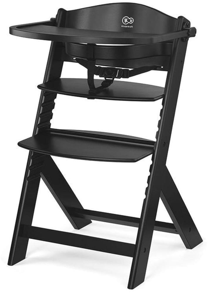 KinderKraft Wooden 2in1 Enock Black feeding chair Bild 1