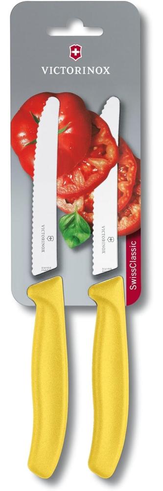 Victorinox, Swiss Classic, Profi Tomaten- und Tafelmesser, Extra Scharfe Klinge, Wellenschliff, 11 cm, Robuster Kunststoffgriff, Rostfreier Stahl, gelb Bild 1