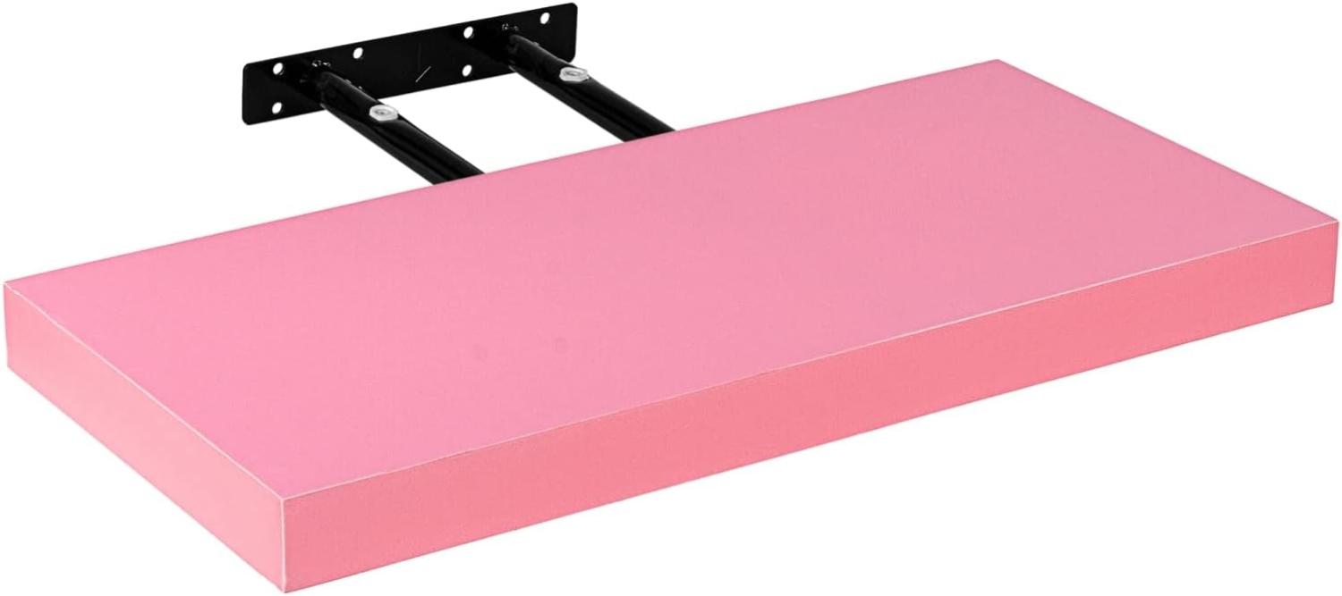 STILISTA® Wandregal Volato, freischwebend, Stärke 3,8cm, schadstoffgeprüft, Rosa, 110 cm Bild 1