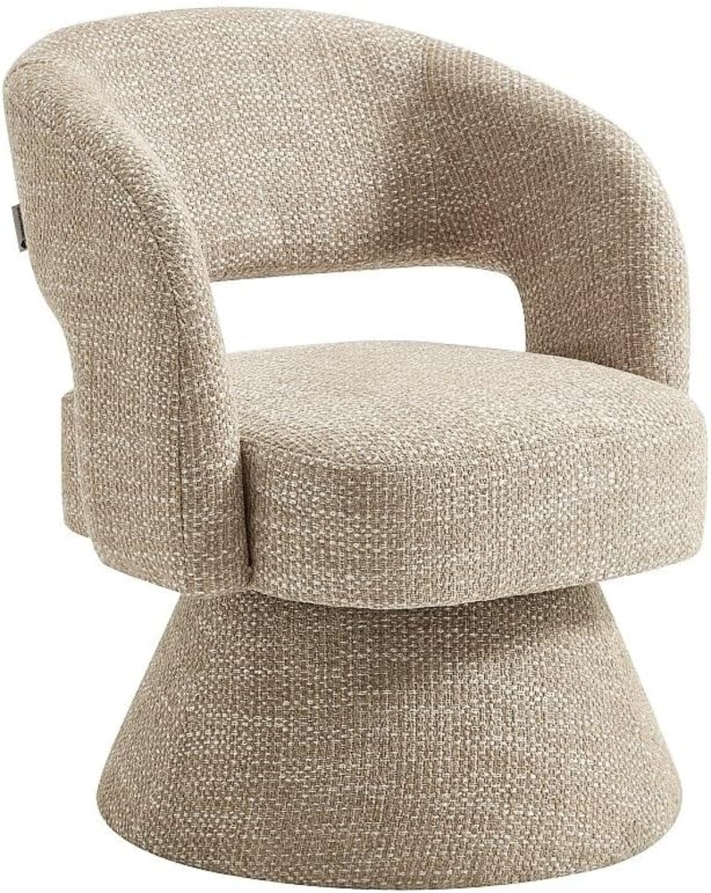 Vente-unique - Drehbarer Sessel - Strukturstoff Beige - NAROLIA Bild 1