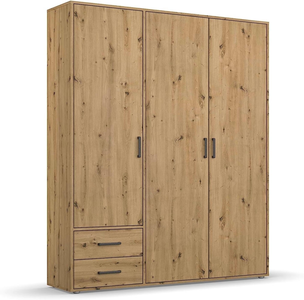 rauch Drehtürenschrank Kleiderschrank Schrank Garderobe Wäscheschrank VOYAGER (in 3 verschiedenen Ausstattungen BASIC/CLASSIC/PREMIUM) moderne Griffe in Graumetallic mit Außenschubkästen MADE IN GERMANY Bild 1