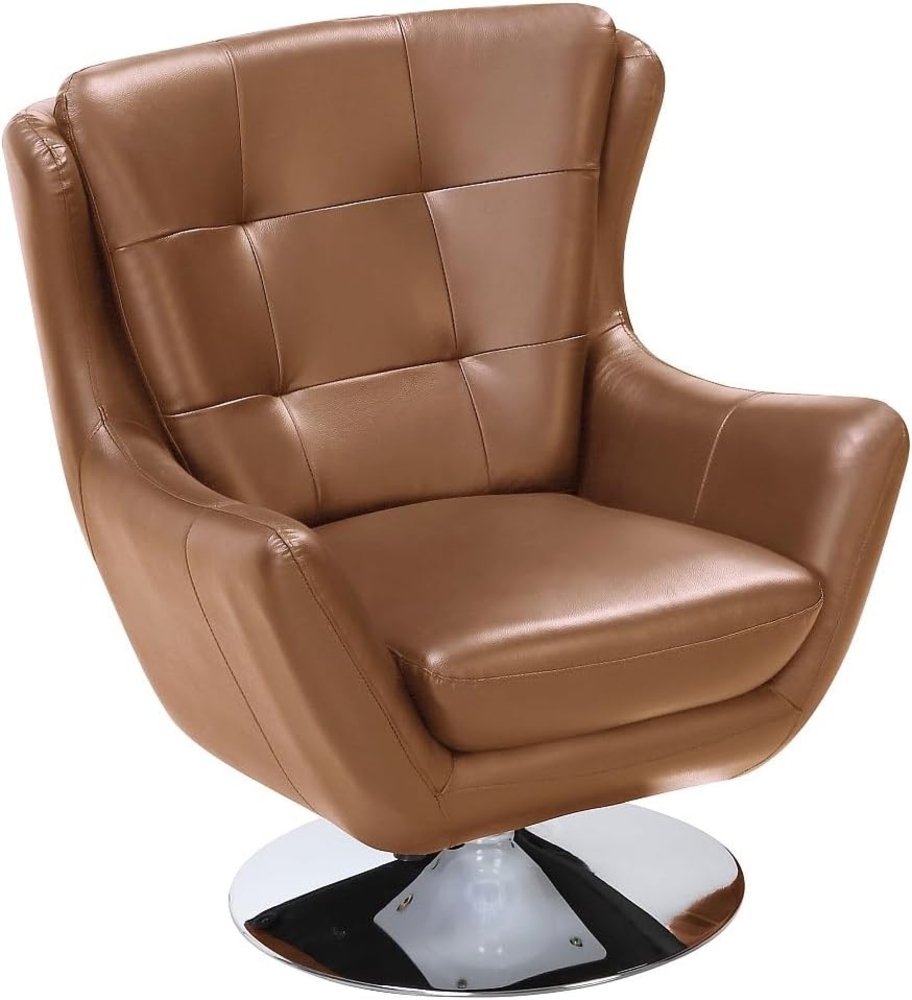 Vente-unique - Drehsessel aus Büffelleder in Kamelfarbe ANABA Bild 1