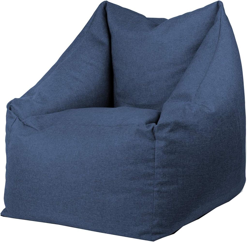 chilly pilley Sitzsack Sitzkissen Bodenkissen Sessel Gartenkissen Kissen Lounge mit Rückenlehne Sitz (Blau) Bild 1