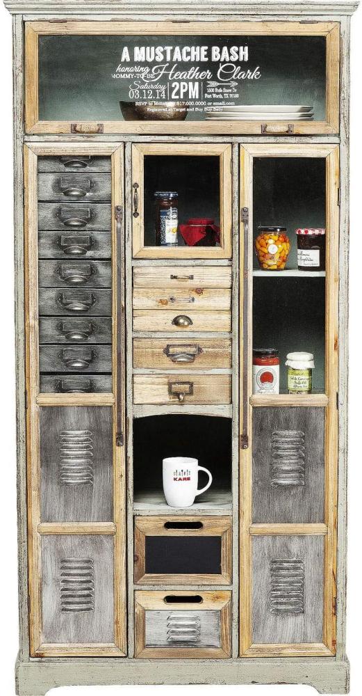 Kare 82816 Design Schrank Barber Shop, Schrank mit Schubladen und Türen, Friseurbedarf,,Hochkommode Retro, (H/B/T) (H/B/T) 161 x 81 x 32 cm Bild 1