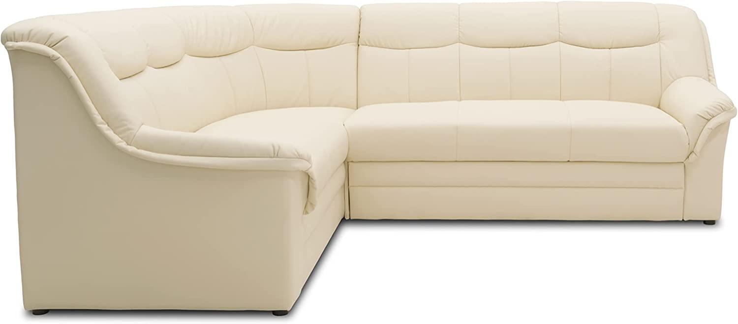 DOMO. collection Berlin Ecksofa, Sofa in L-Form mit Schlaffunktion, Eckcouch mit Federkern, 205 x 250 x 89 cm, Polsterecke in beige (creme) Bild 1