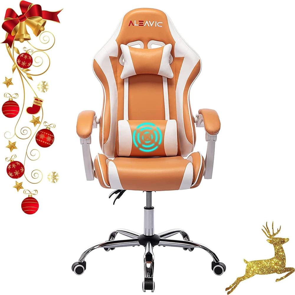 ALEAVIC Gaming Stuhl Racing Stuhl Ergonomischer Bürostuhl PC Gaming Sessel Hohe Rückenlehne, Orange Bild 1