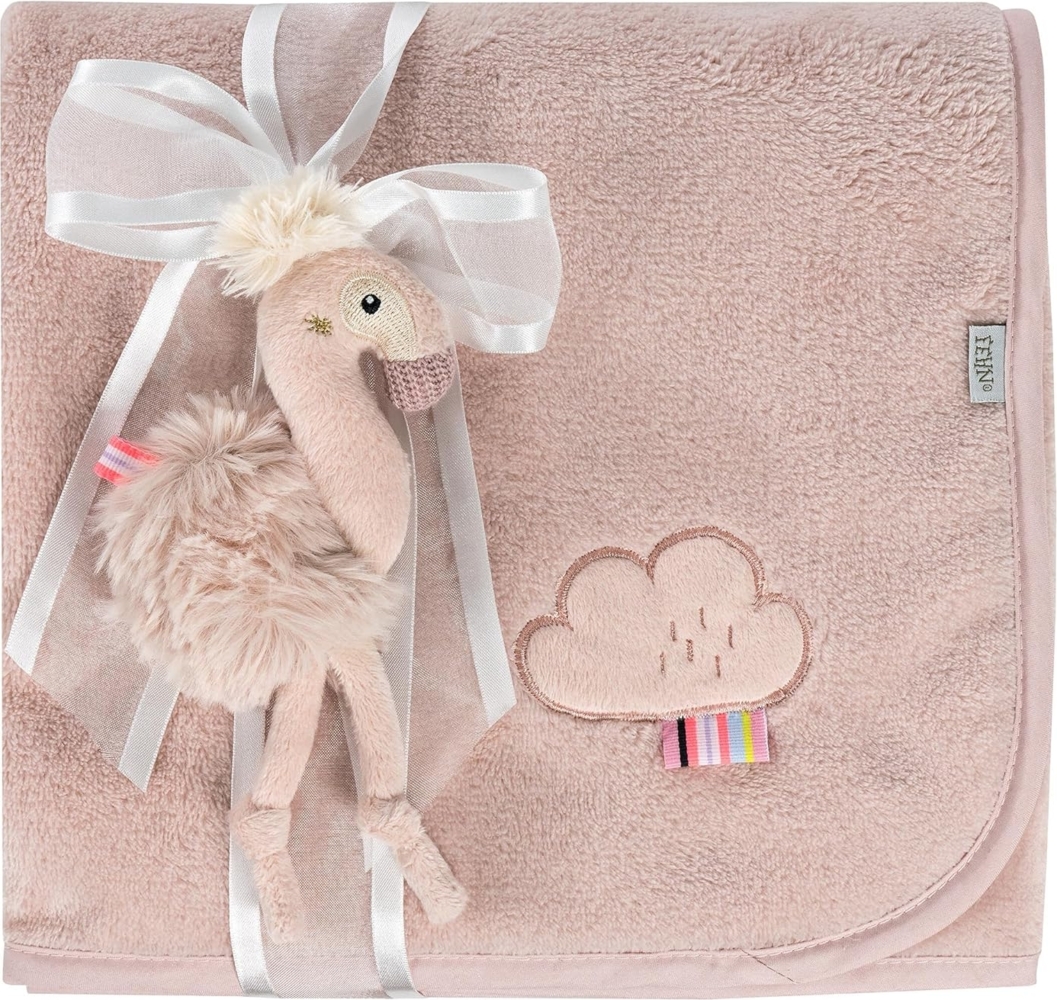 Fehn Kuscheldecke 100x75 cm Flamingo Lazy, Crazy & Pink Rose Bild 1