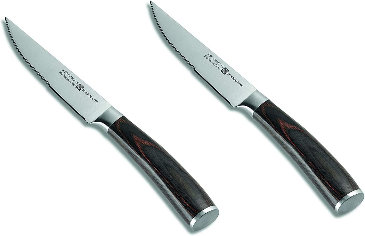 Schulte-Ufer Steakmesser-Set Riku 2-tlg, Fleischmesser, Messer, Klingenstahl, Schichtholzgriff, 61623 Bild 1