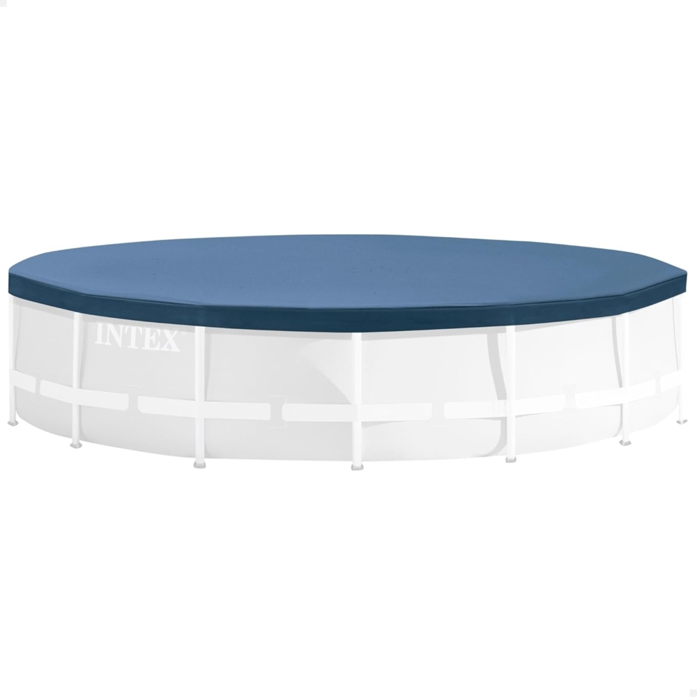 Intex Round Pool Cover - Poolabdeckplane - Ø 457 cm - Für Metal und Prism Frame Pool, 28032, Blau Bild 1