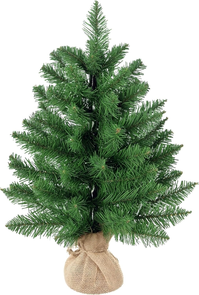 HOMCOM Künstlicher Weihnachtsbaum Mini Weihnachtsbaum mit künstlichem Schnee, mit Zementständer, Kunsttanne, 44 x 60 cm (BxH), grün Bild 1