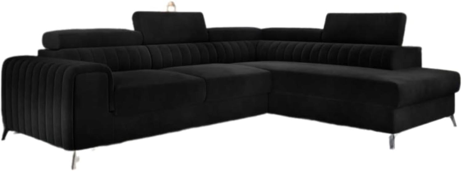 Designer Sofa Tirenni mit Schlaf- und Klappfunktion Schwarz Rechts Bild 1