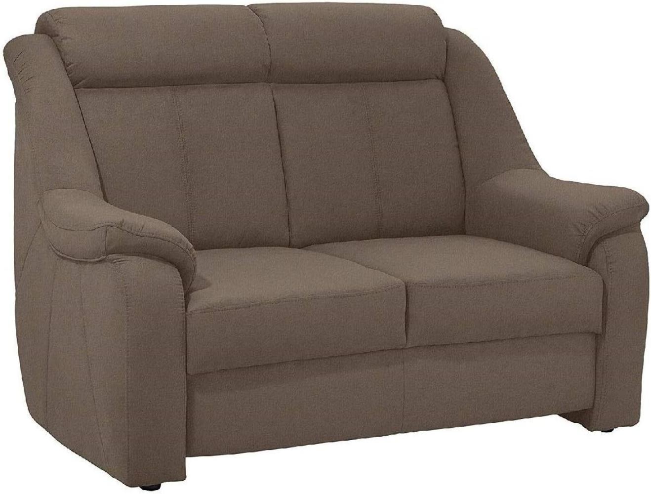 Cavadore 2-Sitzer Beata / 2er Ledercouch im modernen Design / 138 x 98 x 92 / Echtleder Graubraun Bild 1