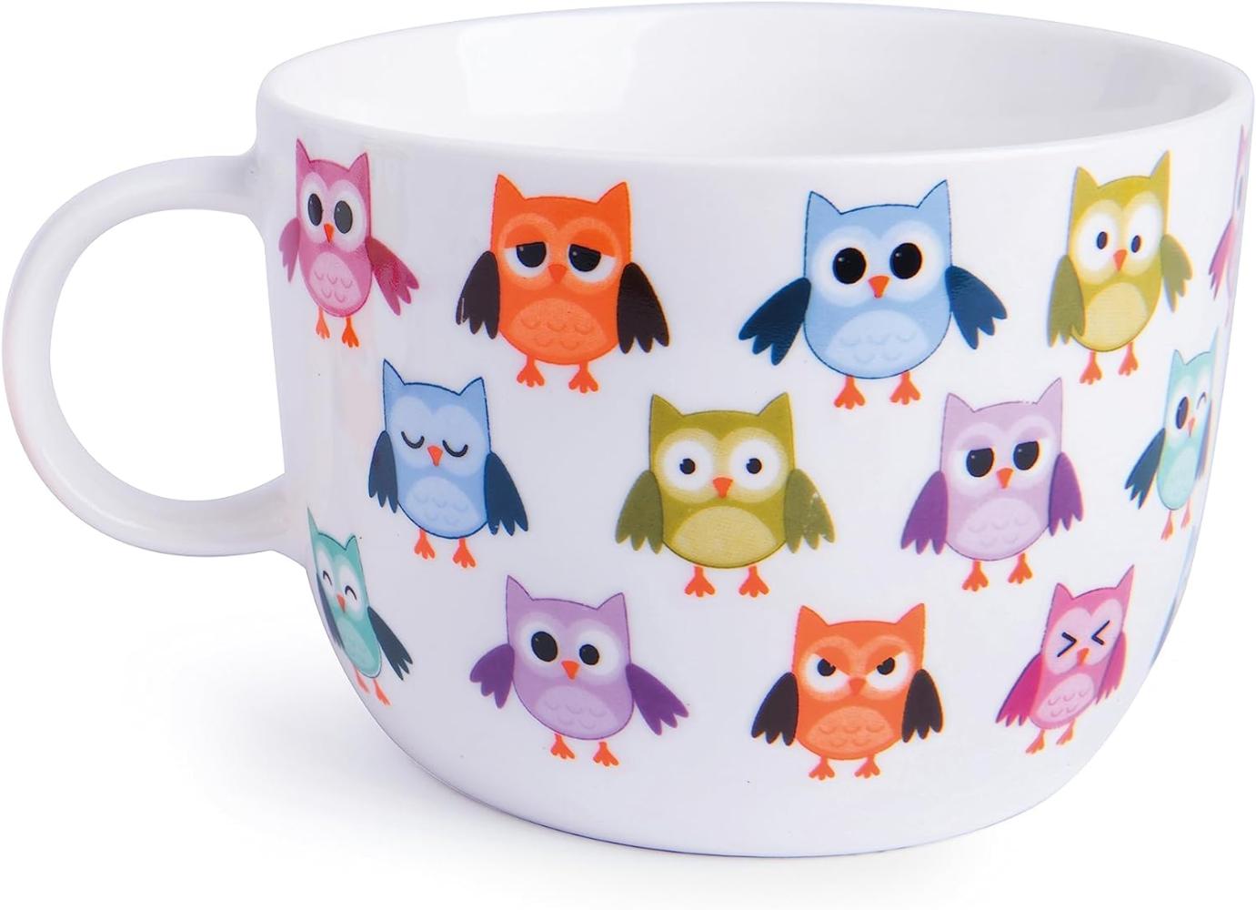 Excelsa Animals Tasse Jumbo, 450 ml, Porzellan, Weiß Uhu 1 STK Mehrfarbig Bild 1