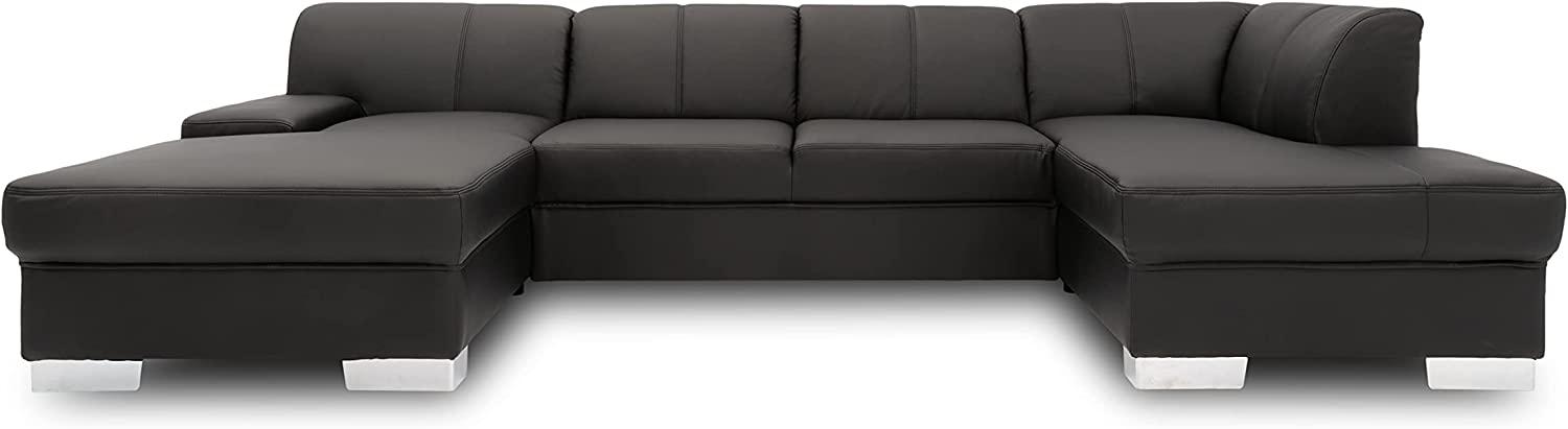 DOMO collection Star Wohnlandschaft, U-Form, Polstergarnitur, Sofa, Couch 150 x 304 x 150 cm in Kunstleder schwarz Bild 1