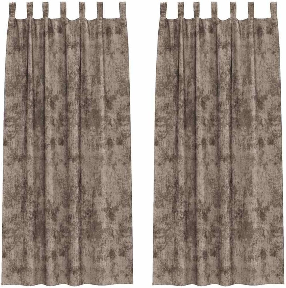 vidaXL Samtvorhänge mit Vorhängen 2 pcs Cappuccino 245 x 140 cm Samt 4107741 Bild 1