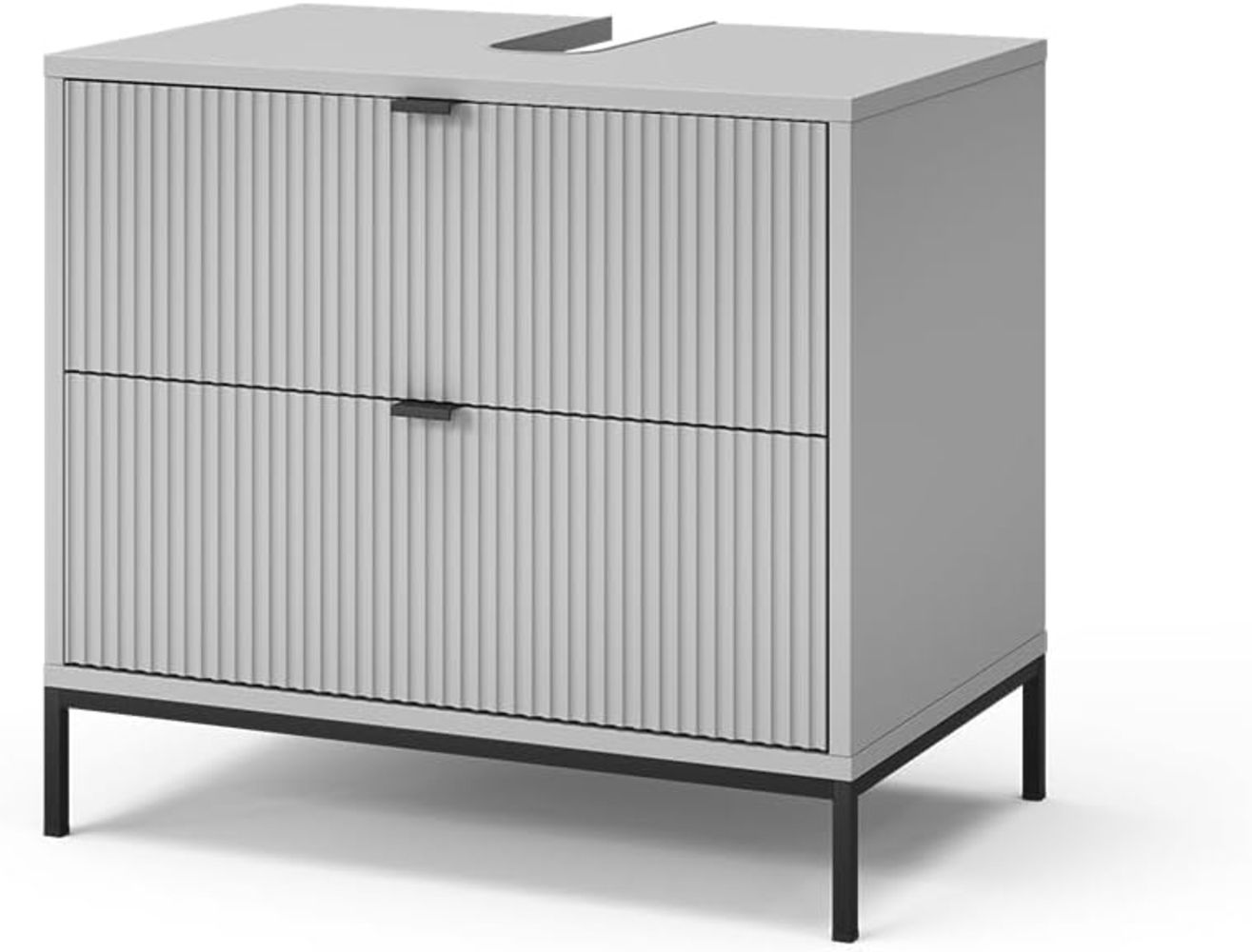 Waschbeckenunterschrank Eliza Grau 70 x 63 cm mit 2 ausziehbaren Schubladen Vicco Bild 1