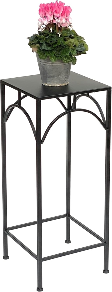 DanDiBo Blumenhocker Metall Schwarz Eckig 70 cm Blumenständer 96132 L Beistelltisch Bild 1