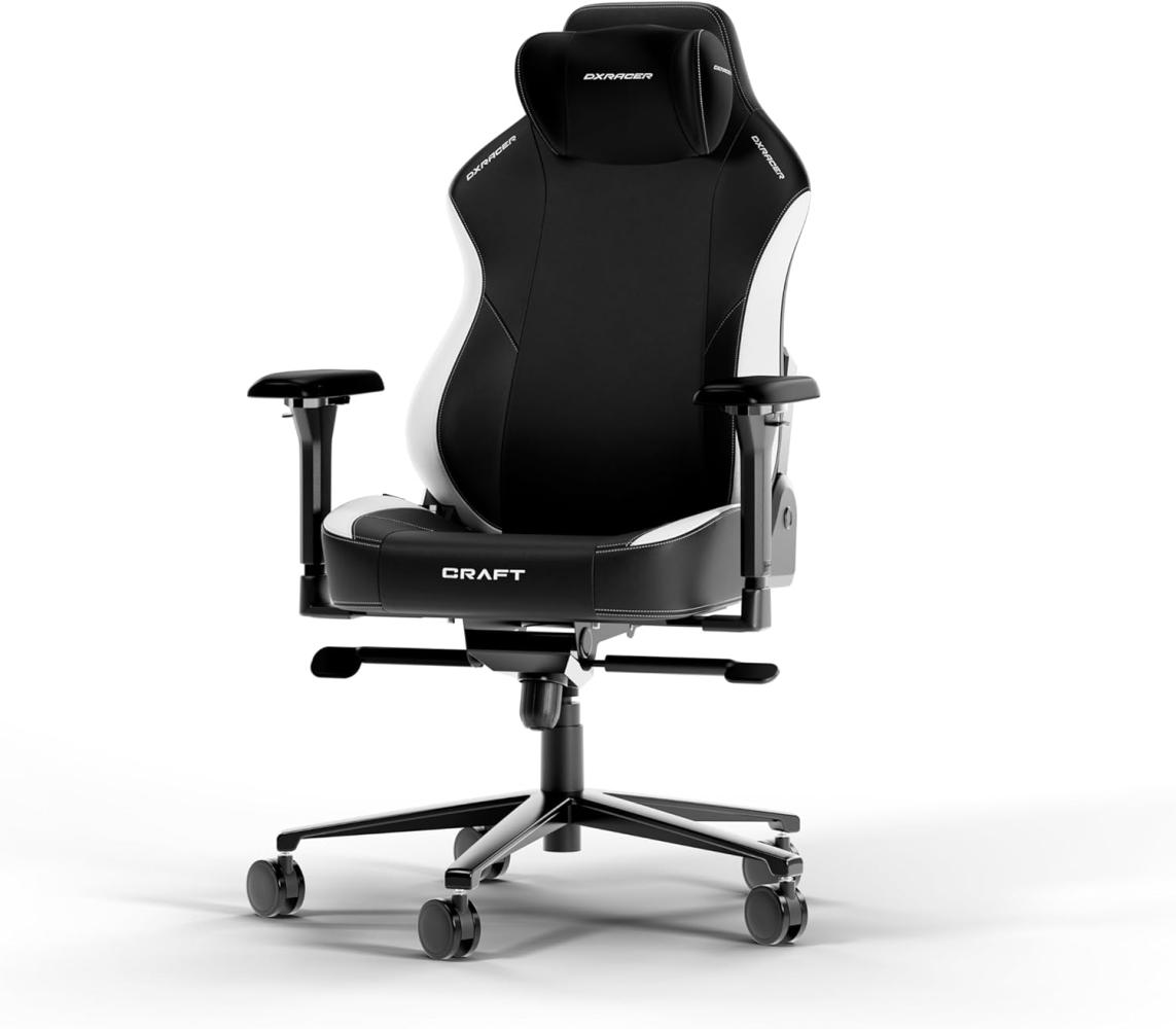 DXRacer CRAFT L Schwarz & Weiß EPU Leder das Orginal Gaming Stuhl Bild 1