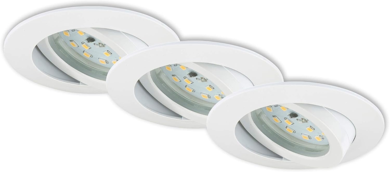 Briloner 3er Set LED Einbauleuchten Attach weiß Ø 8,2 cm dimmbar über Schalter Bild 1