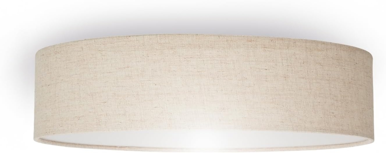 LED Deckenleuchte Leinenstoff / Abdeckung satiniert, Ø 40cm Bild 1