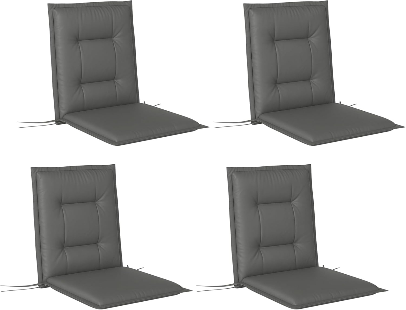Outsunny Sitzkissen 4er Set, 108 x 50 x 5 cm, mit Bändern, für Gartenmöbel, Sitzsthul, Essstuhl, Hellgrau Bild 1