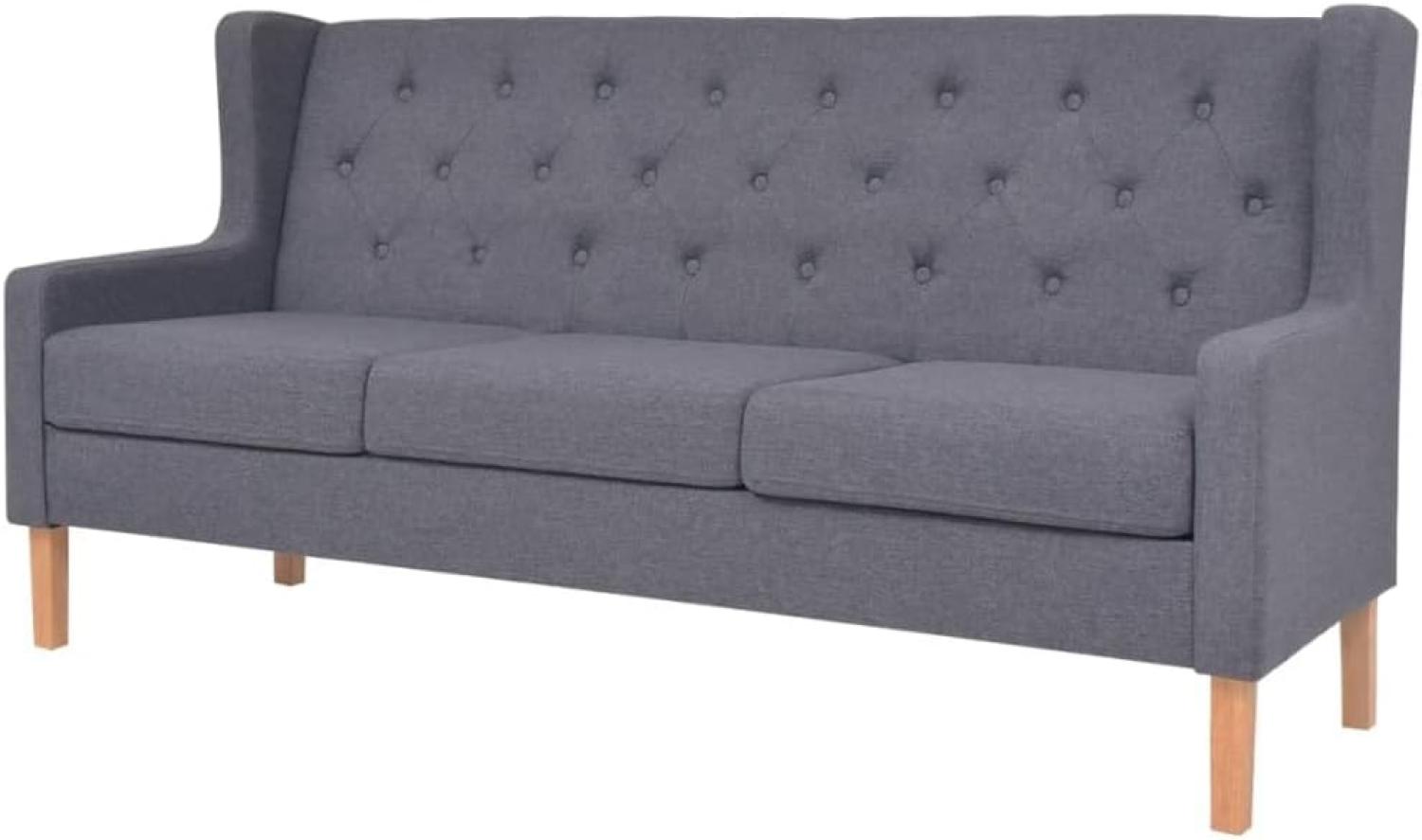 vidaXL 3-Sitzer Sofa Stoff Grau 245454 Bild 1