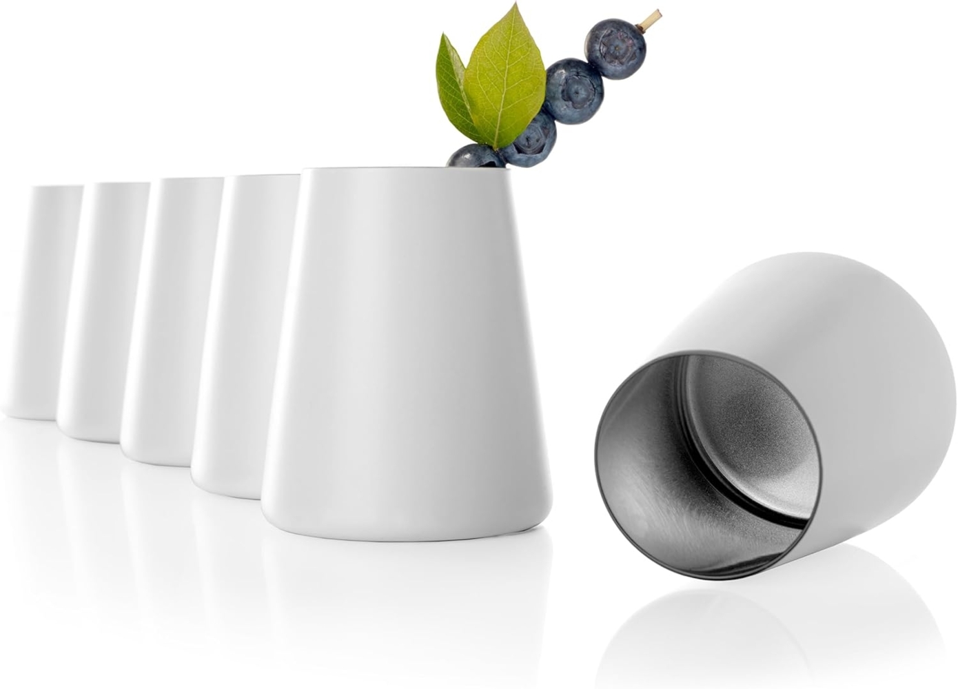 Stölzle Lausitz POWER Becher 380 ml weiß-silber 6er Set Bild 1