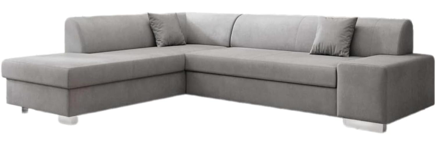 Designer Sofa Pina mit Schlaf- und Klappfunktion Samt Hellgrau Links Bild 1