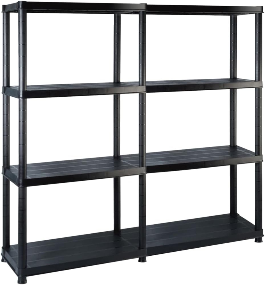 vidaXL Lagerregal mit 4 Böden Schwarz 122x30,5x130 cm Kunststoff 3059851 Bild 1
