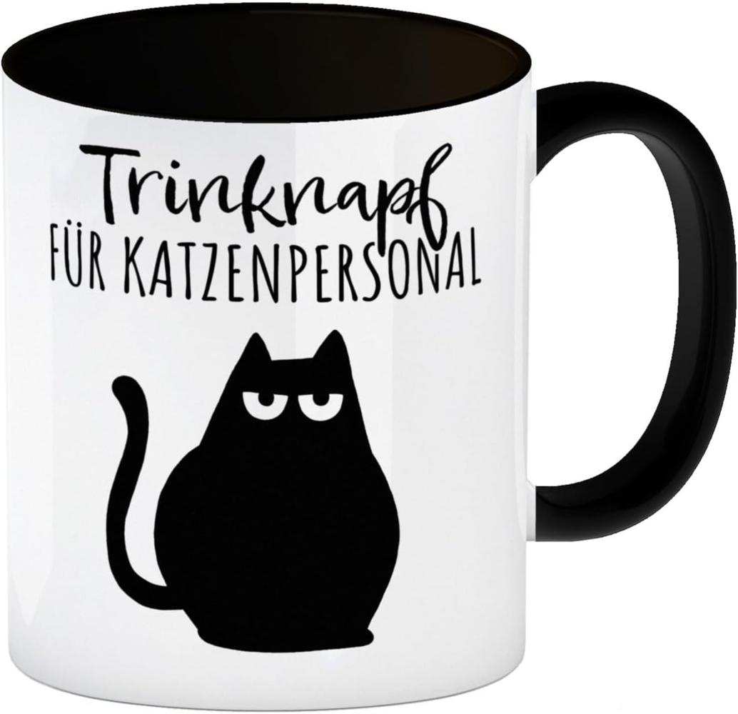 speecheese Tasse Katze Kaffeebecher in schwarz mit Spruch Trinknapf für Katzenbesitzer Bild 1