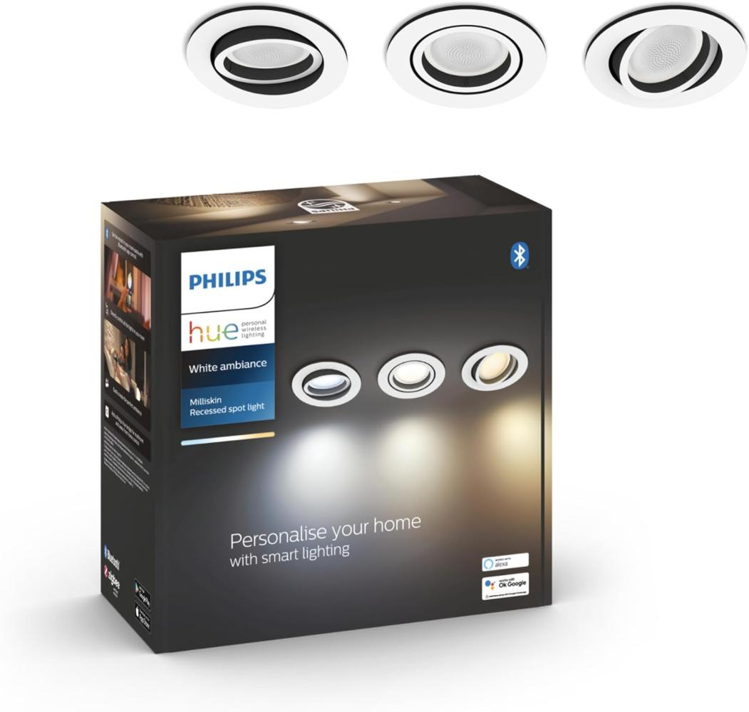 Philips Hue White Amb. Milliskin Einbausp 3flg alum 3x350lm- Bild 1