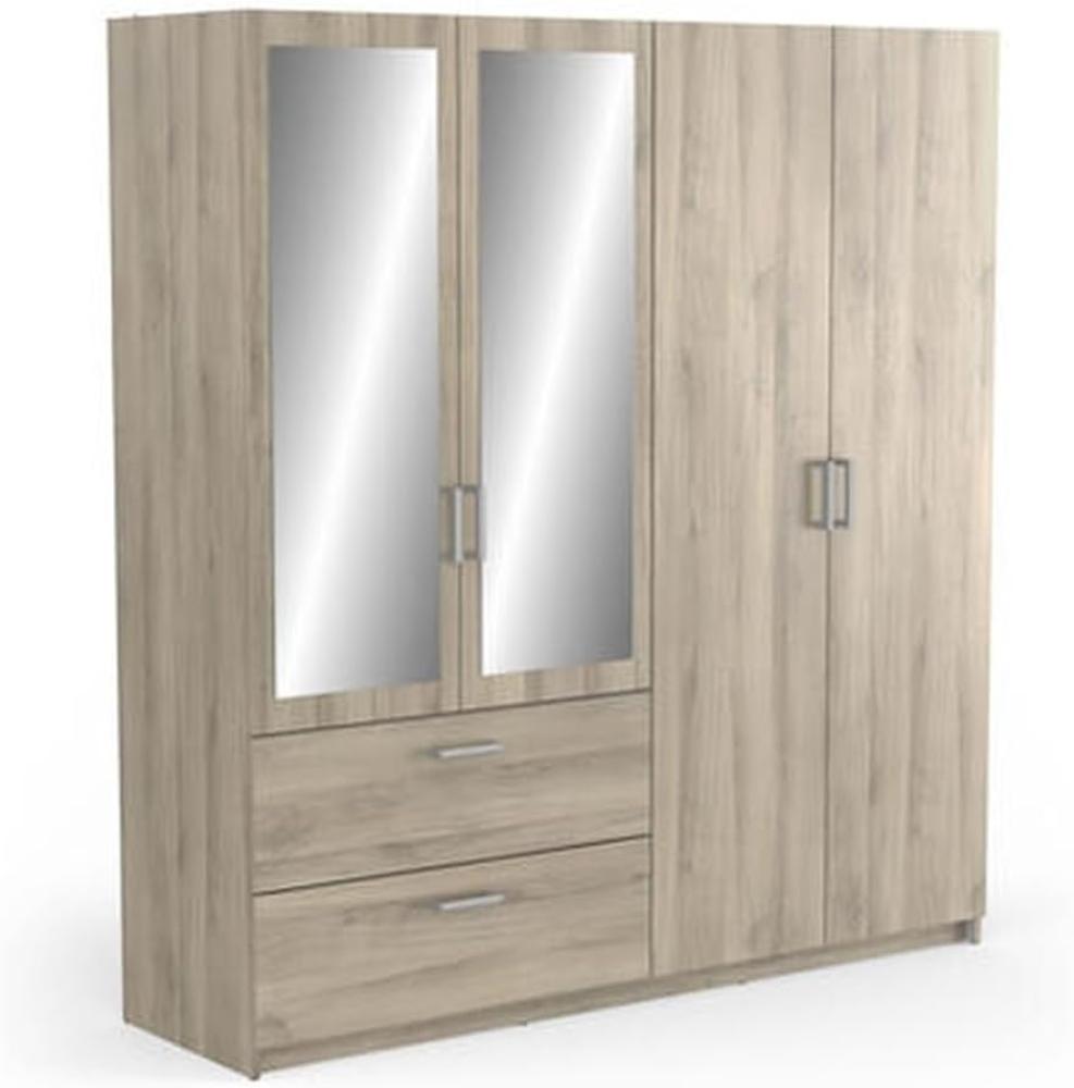 Kleiderschrank >Ready2< in Eiche aus Holzwerkstoff - 178x192x51cm (BxHxT) Bild 1