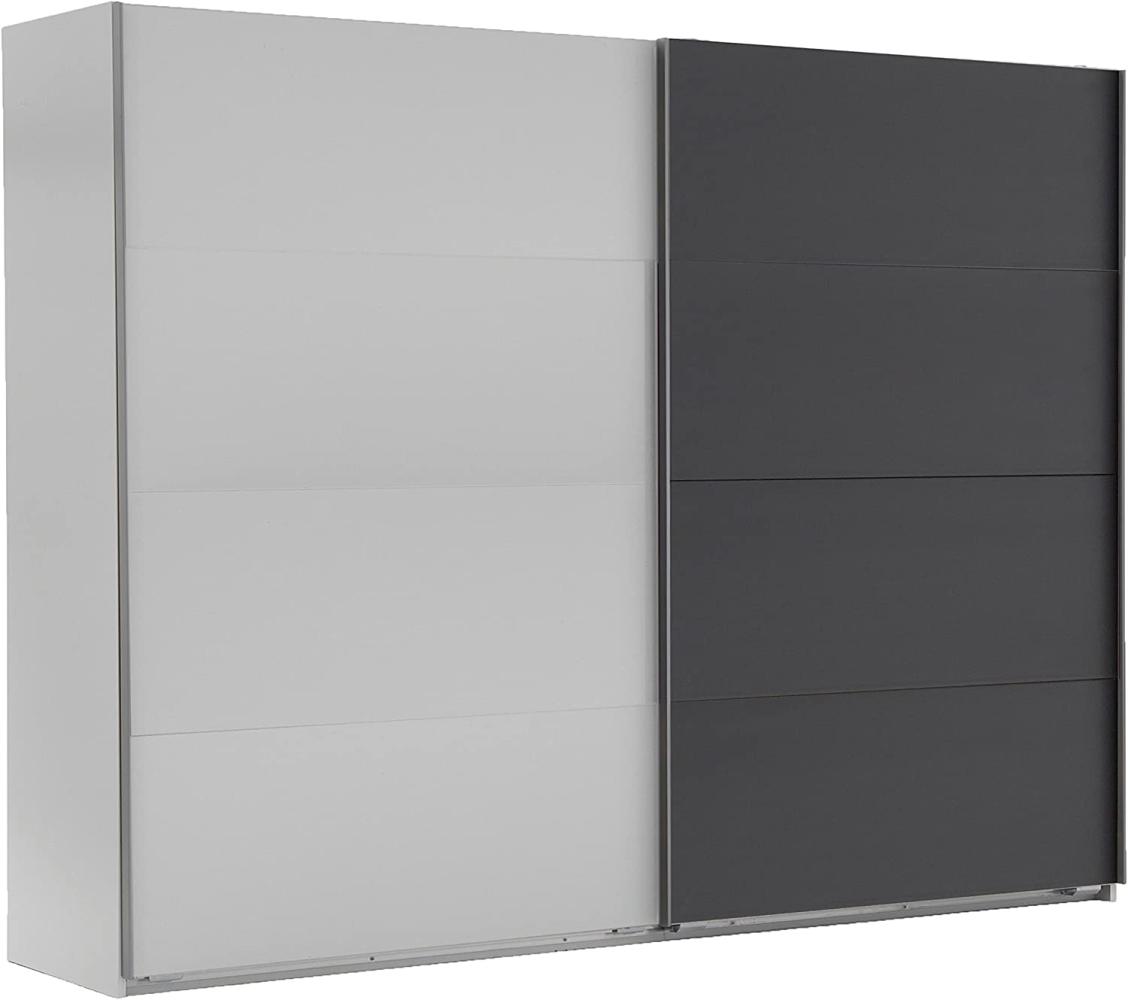 Wimex Kleiderschrank/ Schwebetürenschrank Easy A Plus, (B/H/T) 225 x 210 x 65 cm, Weiß/ Absetzung Anthrazit Bild 1