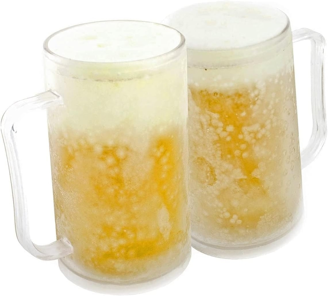 Goods+Gadgets Bierkrug Frozen Mug Kühlbecher Eiskrug, Trinkglas mit Kühlakku Bild 1