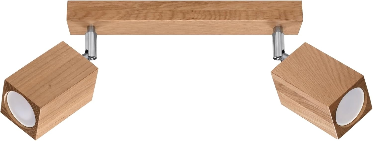 SOLLUX SL. 1036 Deckenleuchte KEKE 2 Eiche L: 50, B: 300, H: 200, GU10/40W, dimmbar Bild 1