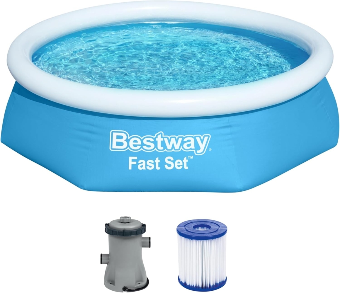 Bestway Schwimmbecken Fast Set Rund 244x61 cm Blau 441116 Bild 1