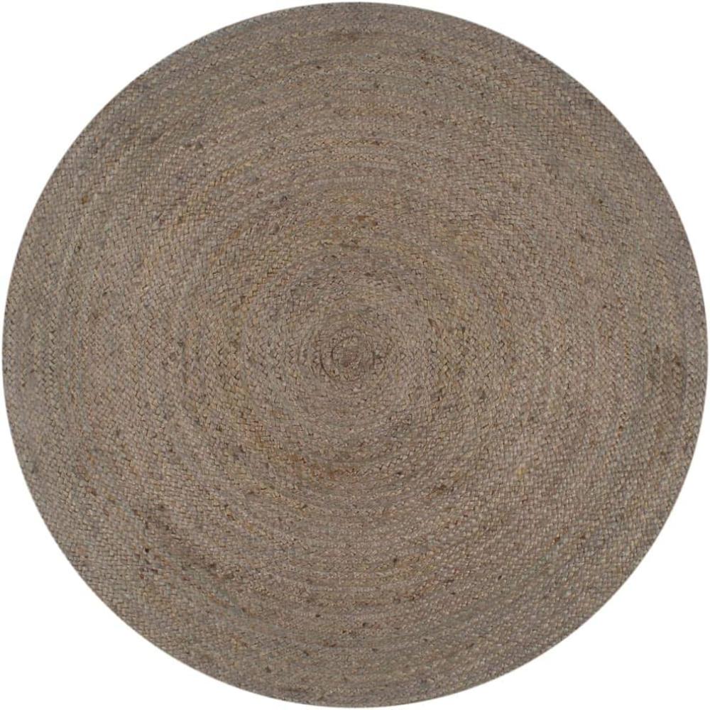 vidaXL Teppich Handgefertigt Jute Rund 150 cm Grau 133664 Bild 1