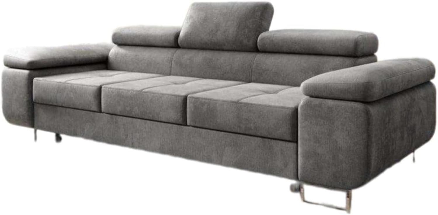 Designer Sofa Siera mit Schlaffunktion (Samt) Grau Bild 1