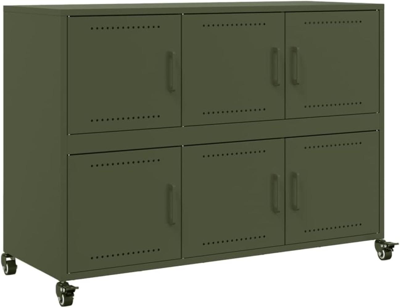 vidaXL Sideboard Sideboard Olivgrün 100,5 x 39 x 72 cm Stahl (1 St) Bild 1