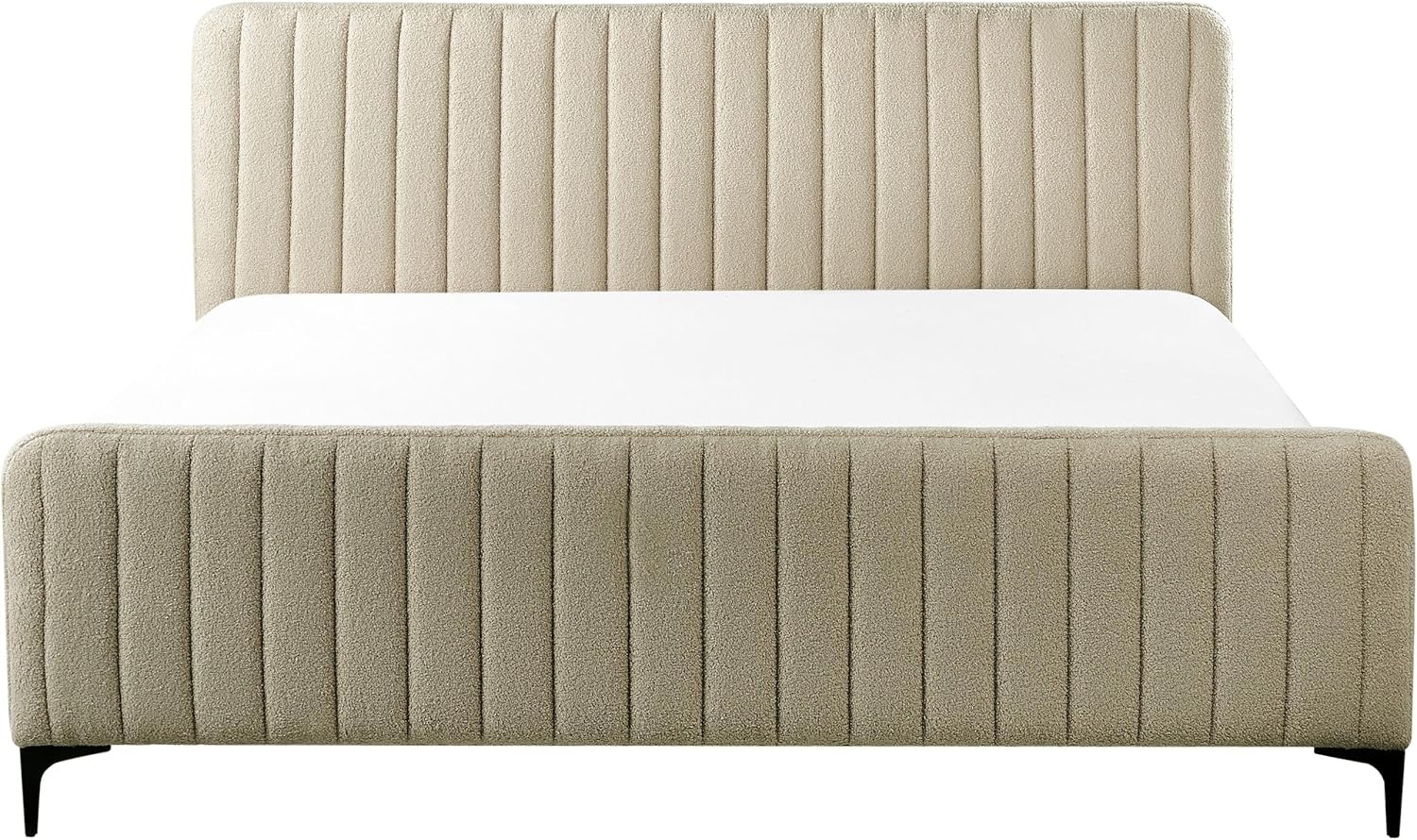 Bett mit Lattenrost Bouclé LUNAN 180 x 200 cm Beige Bild 1