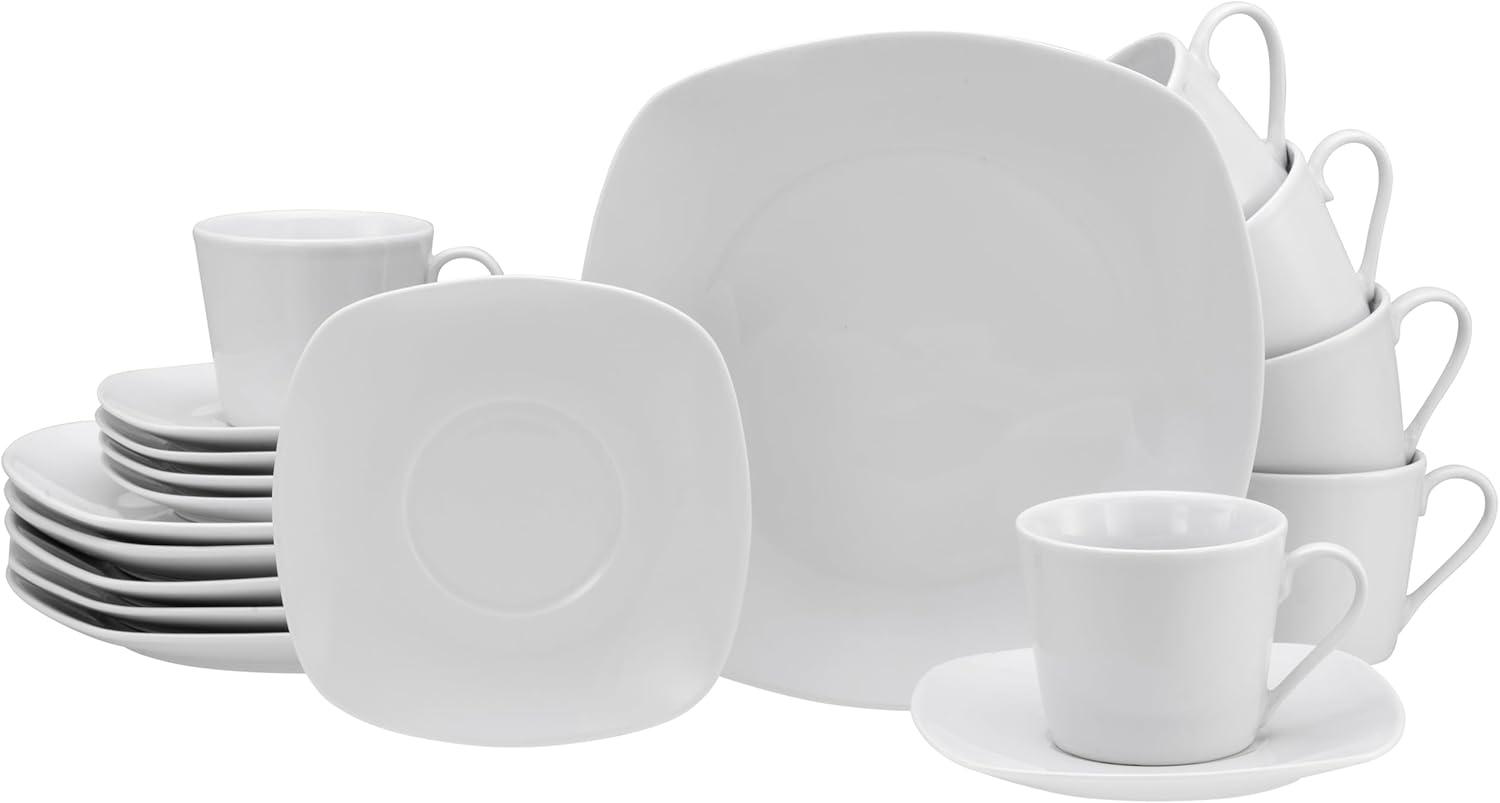 CreaTable 19510 Kaffeeservice Amelie für 6 Personen + Uni, Porzellan, weiß (1 Set, 18-teilig) Bild 1