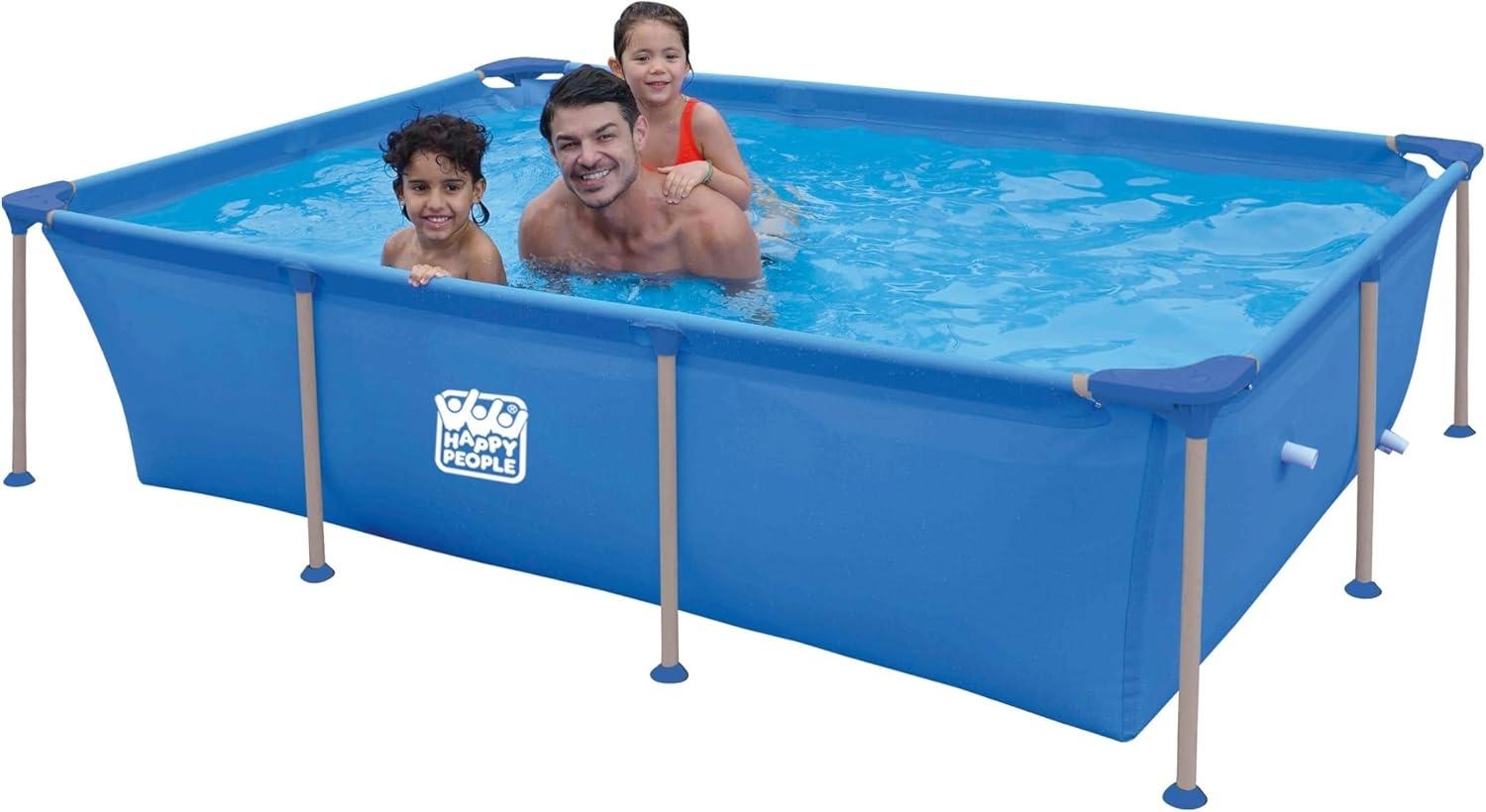 Wehncke Stahlrahmenpool 258 x 179 x 66 cm Blau Swimmingpool Pool Bild 1