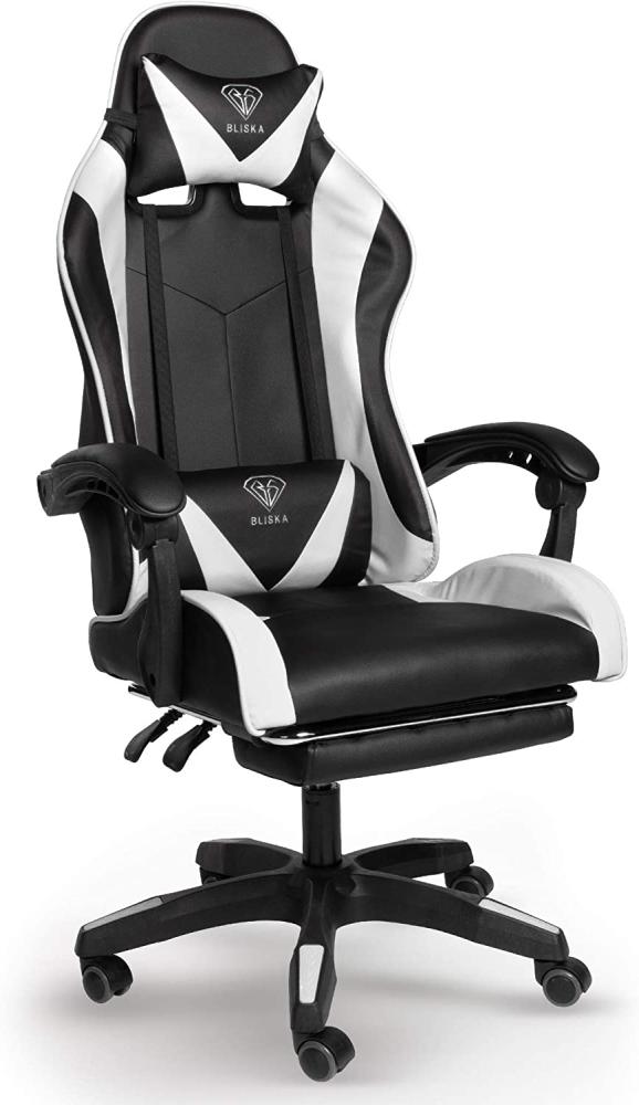 Chefsessel Stuhl Home Office Chair Racing Bürostuhl Sportsitz Büro Stuhl Schwarz/Weiß Bild 1