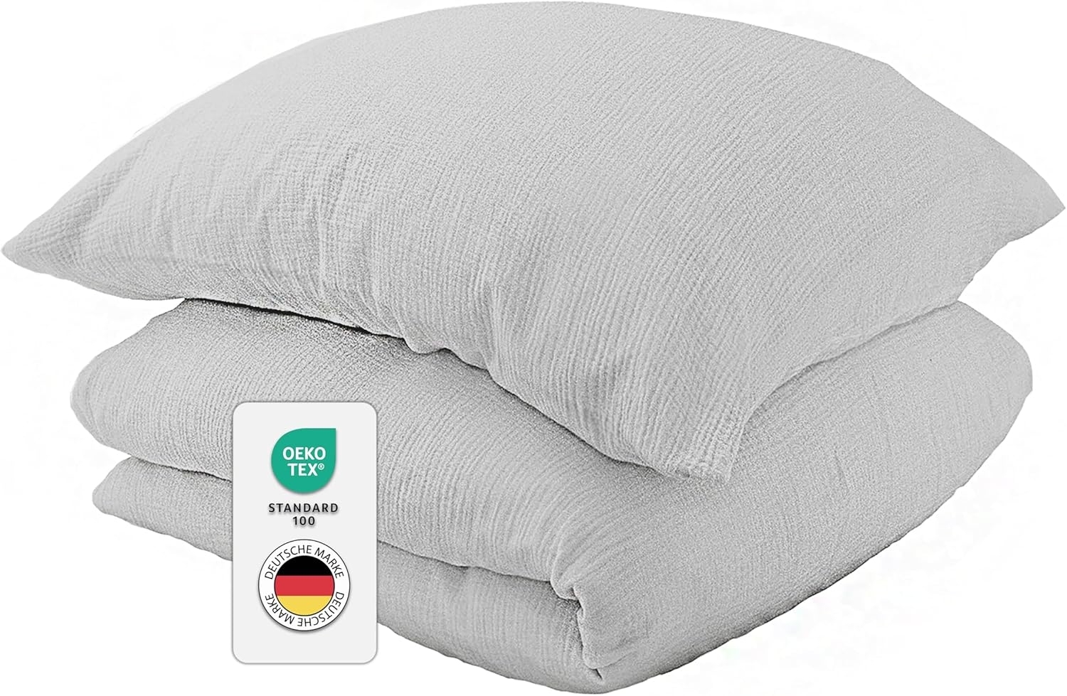 jilda-tex Bettwäsche Musselin-Bettwäsche aus 100% Bio-Baumwolle in Knitterlook Made in Green in naturfarben, 100% Baumwolle, 2 teilig Bild 1